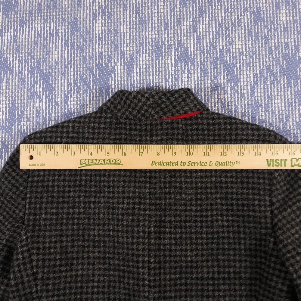 J.CREW Parke Blazer Houndstooth Plaid Wool Black Gray Womens Size 10 Style J4861 - Picture 11 of 16